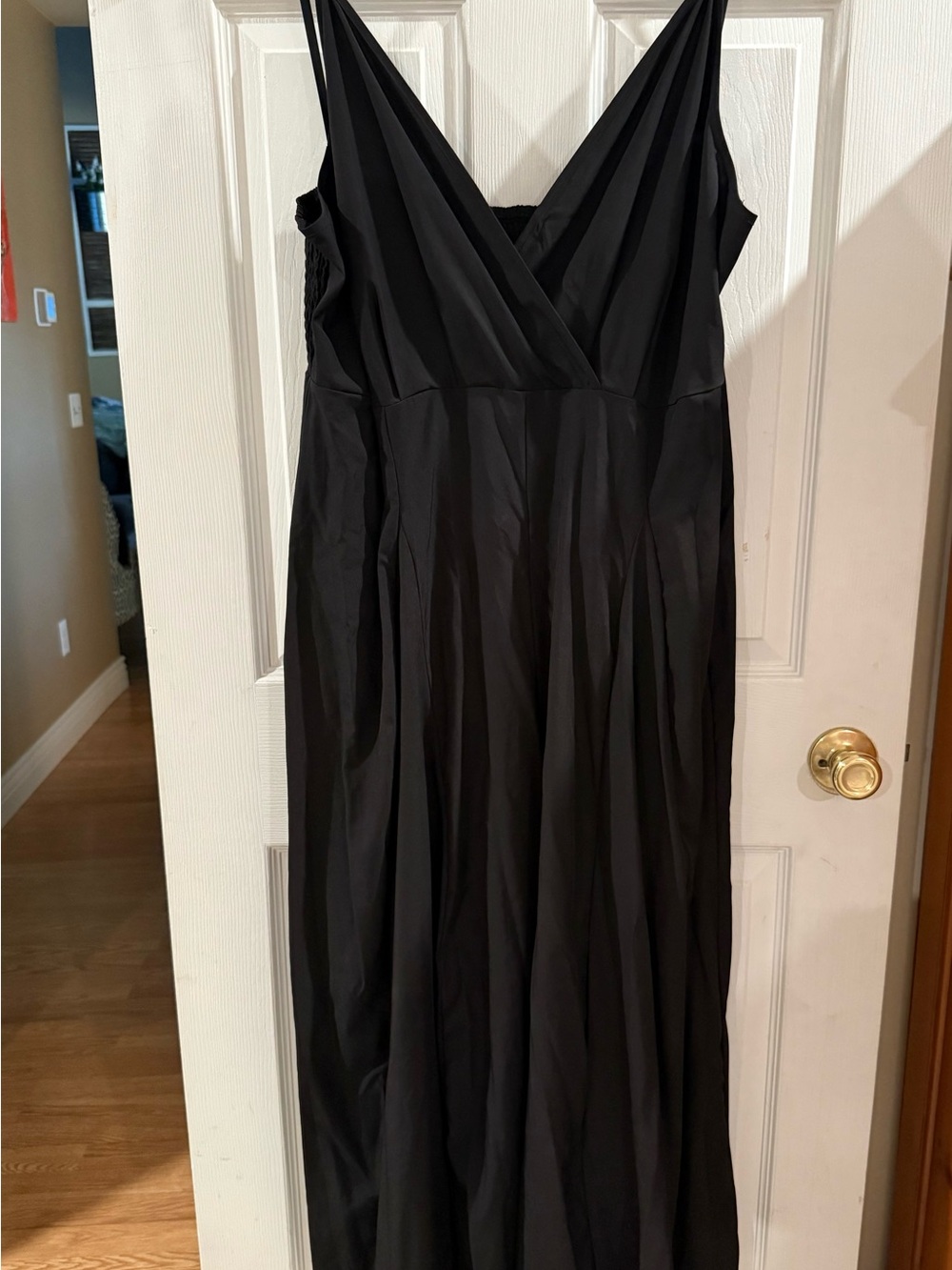 Classic Black V-Neck Women’s Evening Jumpsuit